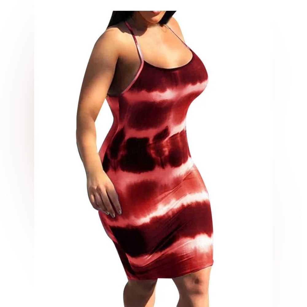 Women's Red Tie-Dye Dress